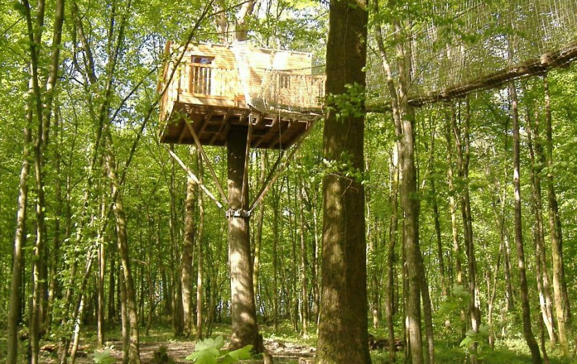 Location de vacances - Cabane dans les arbres à Signy-l'Abbaye - La Sous-bois, en plein forêt  perchée à 8 mètres