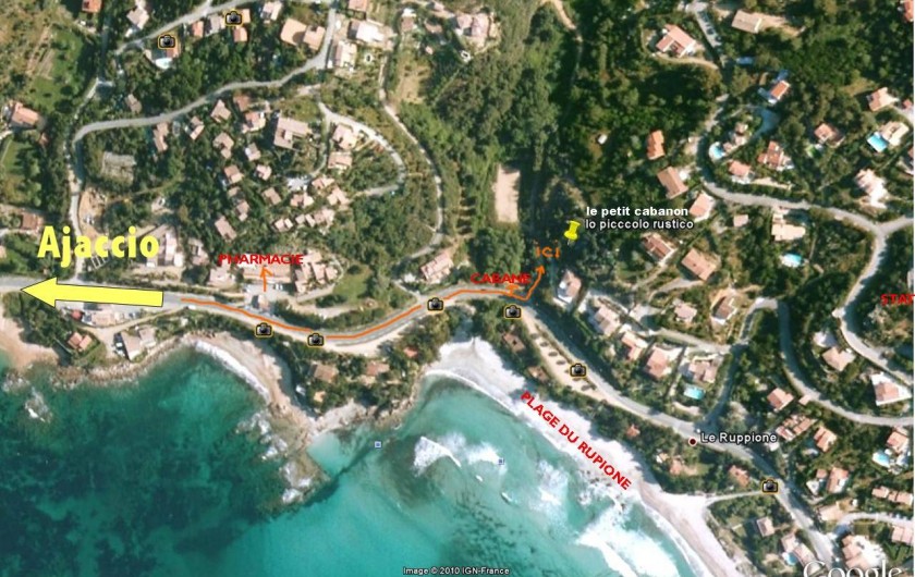 Location de vacances - Maison - Villa à Pietrosella - Localisation du cabanon.