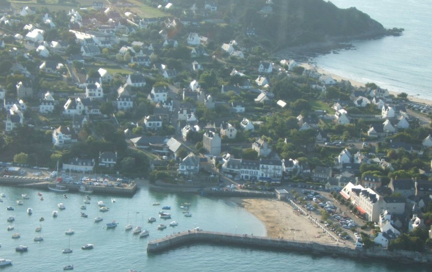 Location de vacances - Gîte à Plouégat-Moysan - Le port de Locquirec (vue d'hélicoptère)