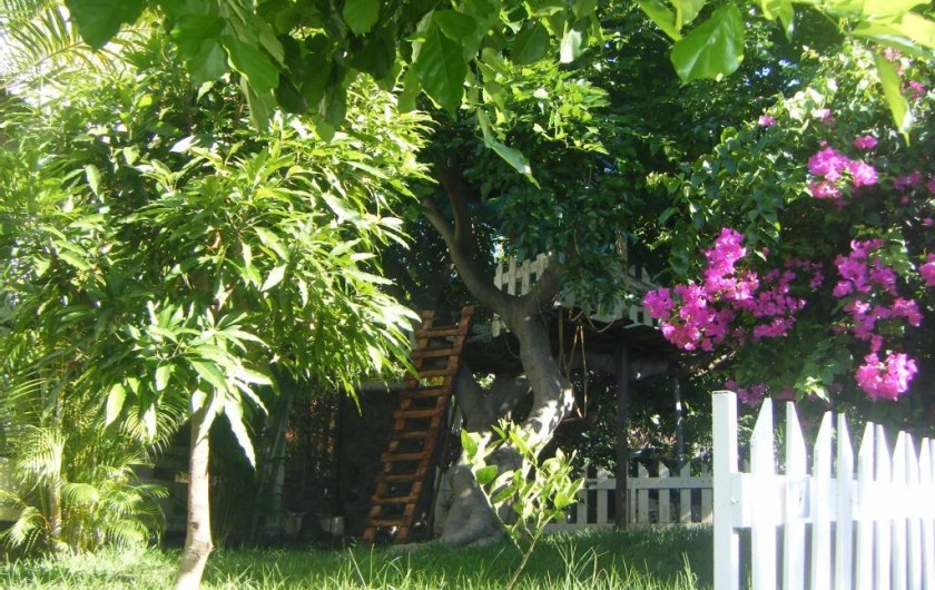 Location de vacances - Villa à La Saline-Les-Bains - Jardin côté droit (parking)