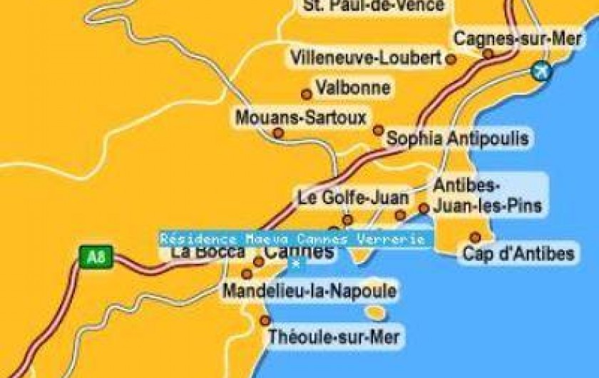 Location de vacances - Appartement à Cannes la Bocca - des villes autour à visiter
