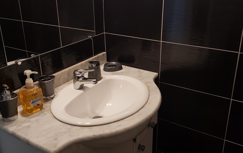 Location de vacances - Appartement à Argelès-sur-Mer - lavabo + miroir