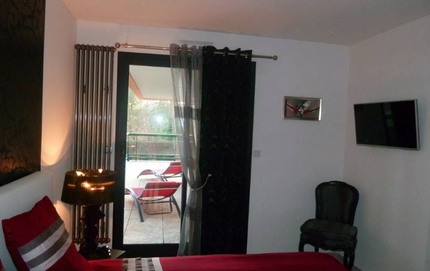 Location de vacances - Appartement à Biarritz - Chambre-vue sur terrasse