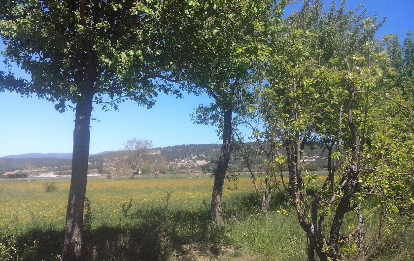 Location de vacances - Chambre d'hôtes à Villelaure - vue du village depuis le verger