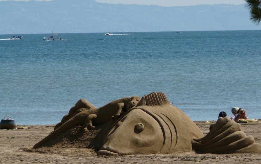 Location de vacances - Chalet à Excenevex - sculpture de sable sur la plage