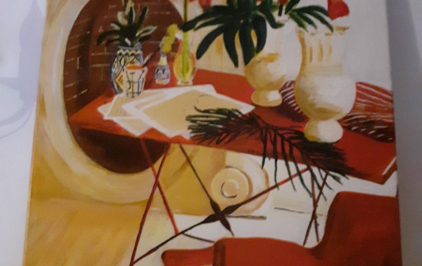 Location de vacances - Bungalow - Mobilhome à Le Buisson-de-Cadouin - Un des mes tableaux exposé dans la salle des petits déjeuners