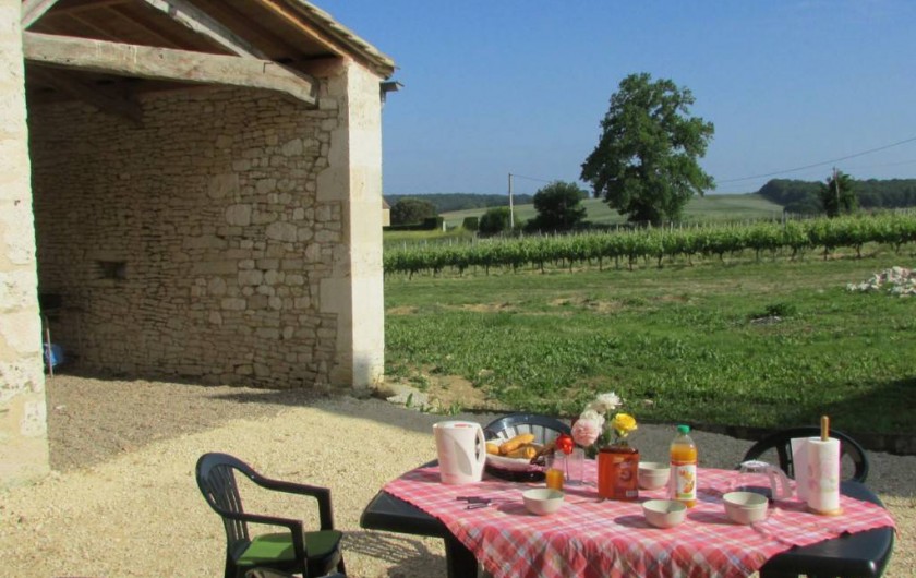 Location de vacances - Villa à Riocaud - Petit déjeuner avec vue sur les vignes