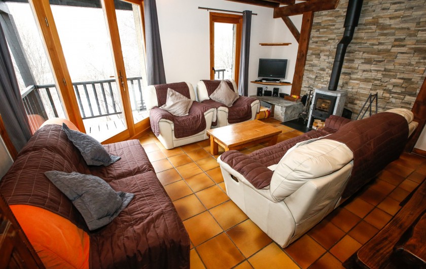 Location de vacances - Appartement à Le Monêtier-les-Bains - Pièce de vie côté salon