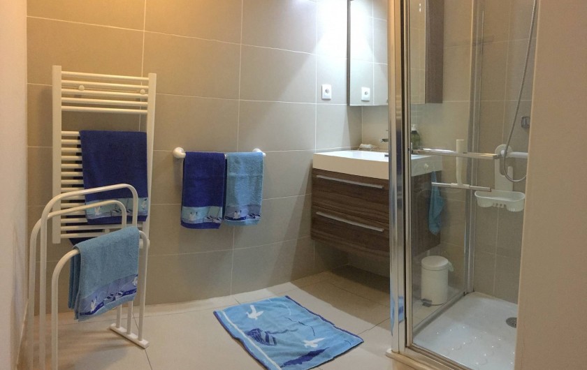 Location de vacances - Appartement à Sanary-sur-Mer - CAP SUD - la salle de douche. En option : location du linge de toilette
