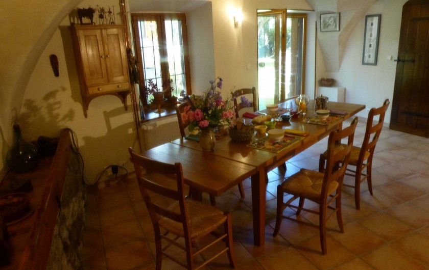 Location de vacances - Chambre d'hôtes à Oris-en-Rattier - la table du petit-déjeuner