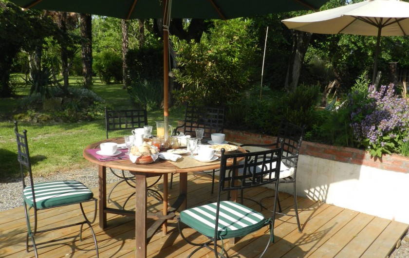 Location de vacances - Chambre d'hôtes à Saint-Thomas - Petit-déjeuner en terrasse