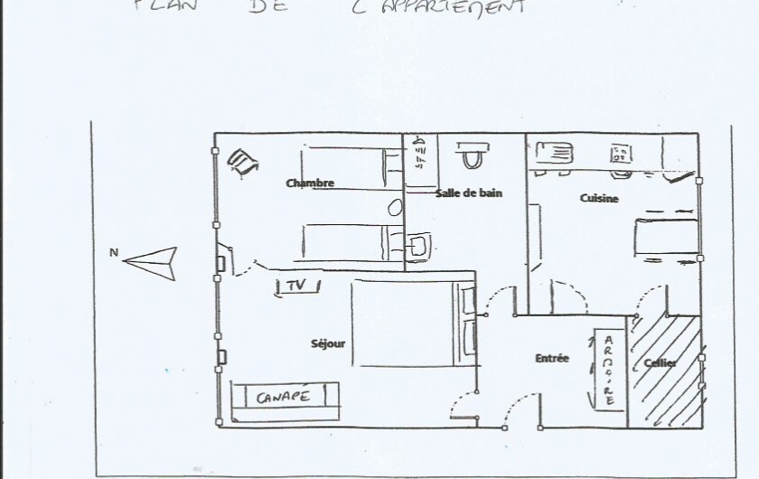 Location de vacances - Appartement à Colmar - plan de l'appartement