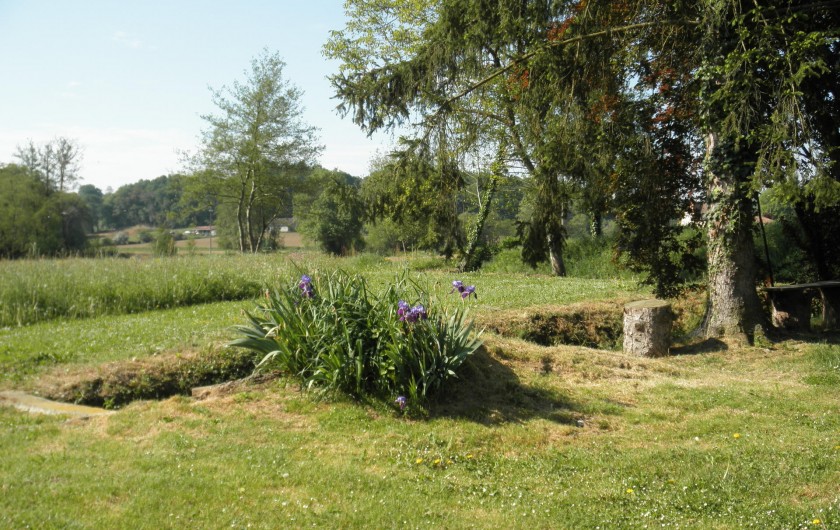 Location de vacances - Gîte à Piets-Plasence-Moustrou - Le champs en face du gîte et au delà du trop plein du bassin