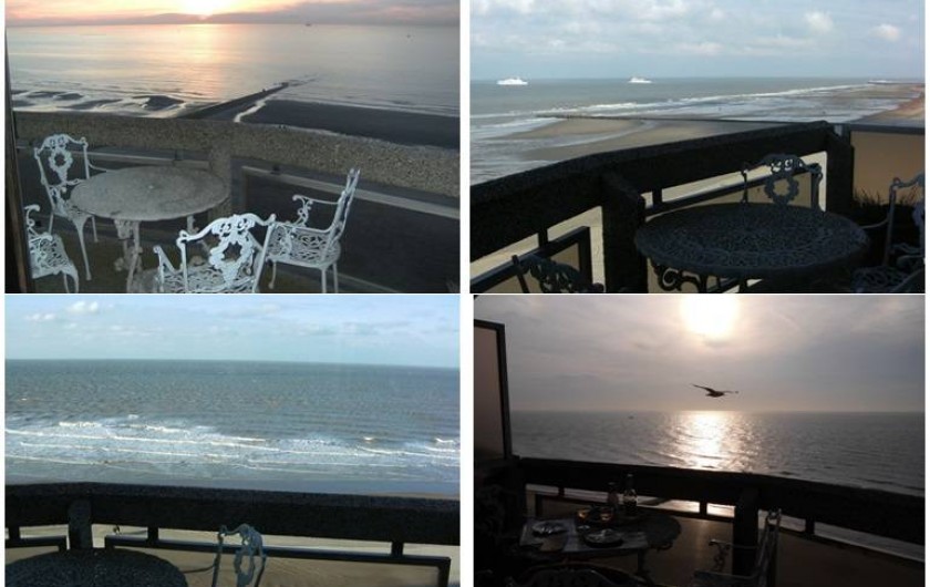 Location de vacances - Appartement à Ostende - Coucher de soleil et vues uniques et panoramiques