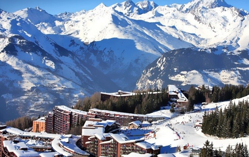 Location de vacances - Appartement à Arc 1800 - Arcs1800 sur fond de Mt Blanc