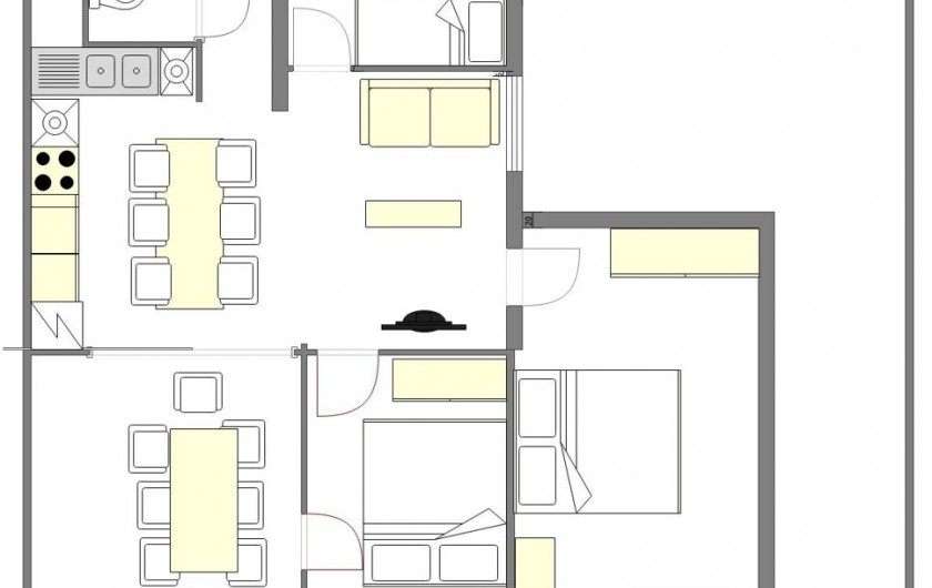 Location de vacances - Appartement à Le Grau-du-Roi - Plan de l'appartement