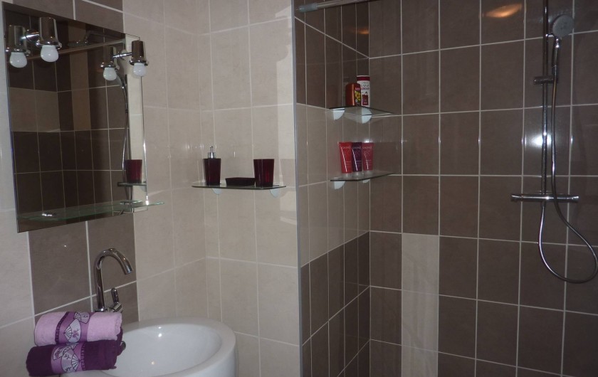 Location de vacances - Villa à Saint-Raphaël - chambre jaune : salle d'eau douche italienne de 160 cm - lavabo totem + WC