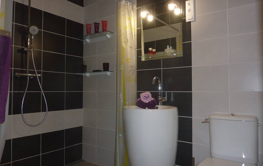 Location de vacances - Villa à Saint-Raphaël - chambre orange : salle d'eau douche italienne de 160 cm - lavabo totem + WC