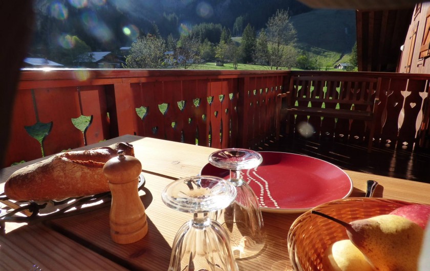 Location de vacances - Appartement à Pralognan-la-Vanoise - Notre terrasse sans vis-à-vis, face à la montagne