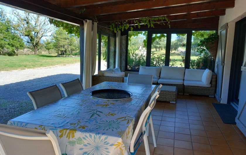 Location de vacances - Villa à Labeaume - terrasse l'orée du bois