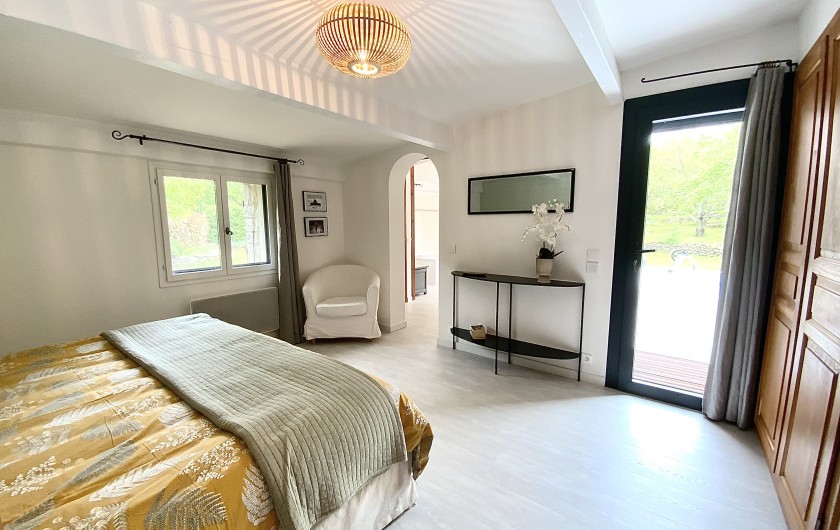 Location de vacances - Villa à Labeaume - suite parentale  14 m2 lit en 200 x200   moustiquaire