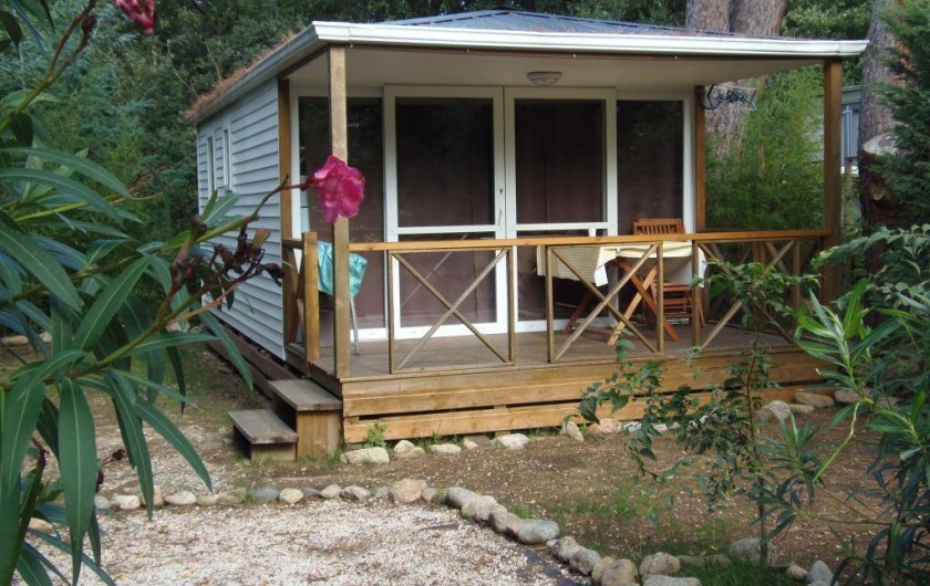Location de vacances - Camping à Sorède - Mobil-home les Acacias 28 m² - 2 chambres - terrasse 8 m