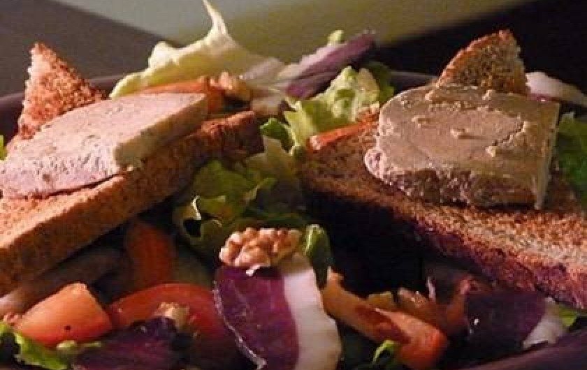 Location de vacances - Chambre d'hôtes à Seysses-Savès - Assiette de foie gras et magret séché