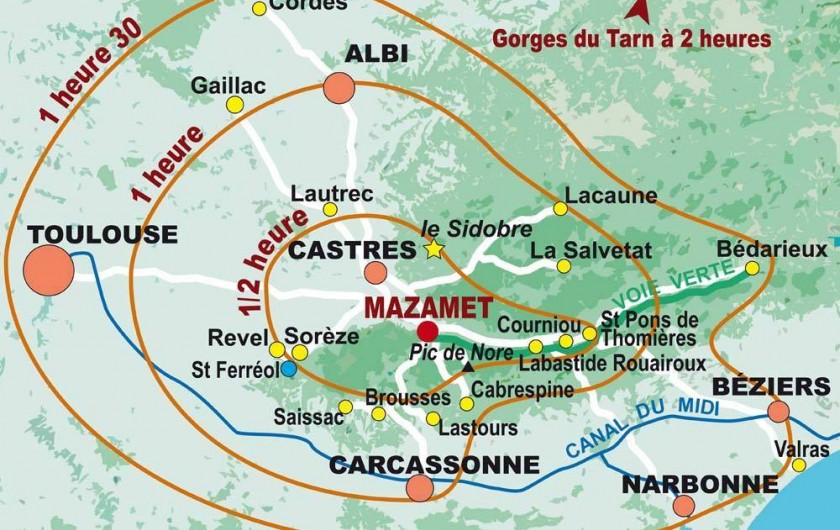 Location de vacances - Chambre d'hôtes à Pont-de-Larn - Situation géographique