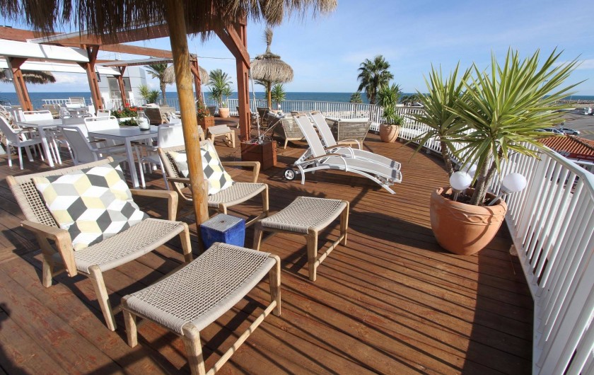Location de vacances - Appartement à Saint-Cyprien Plage - Salon de la Mer - lieu de vie partage