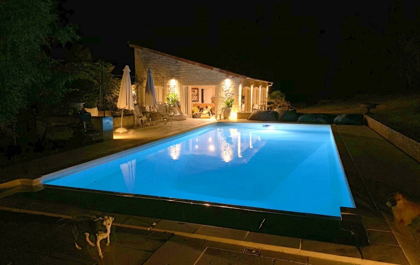 Location de vacances - Villa à Simeyrols - Piscine/Spa chauffés +abri plat sécurise le bassin & assure 30°C pdt 7mois