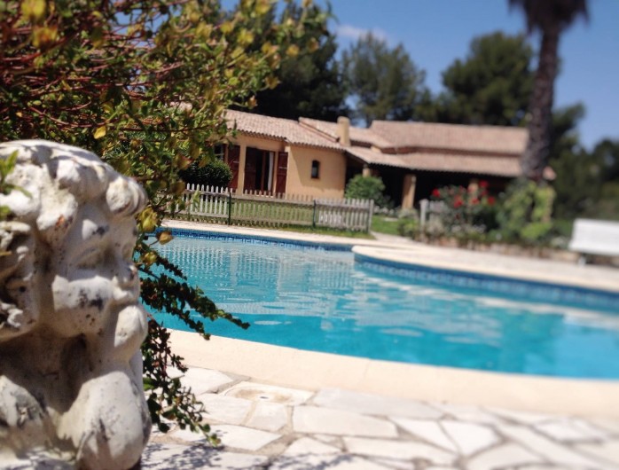 Location de vacances - Villa à Le Castellet - Les Jardins avec la piscine à l'avant de la villa.