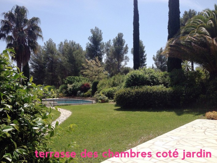 Location de vacances - Villa à Le Castellet - Jardin devant les chambres