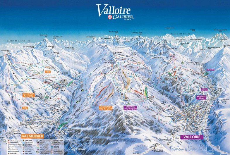 Location de vacances - Appartement à Valloire - Plan du domaine skiable Valloire - Valmeinier