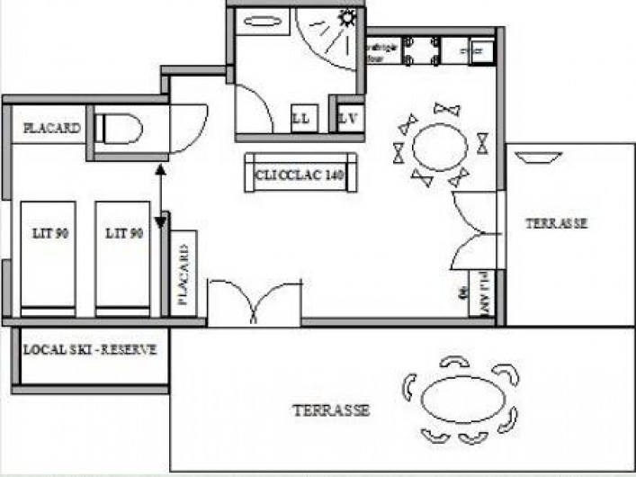 Location de vacances - Appartement à Oz - Plan de l'appartement