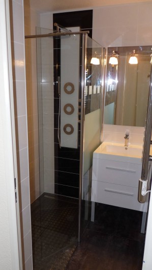 Location de vacances - Appartement à Cannes - La salle de douche à l'Italienne multi-jets. (Indépendant des W.C.)