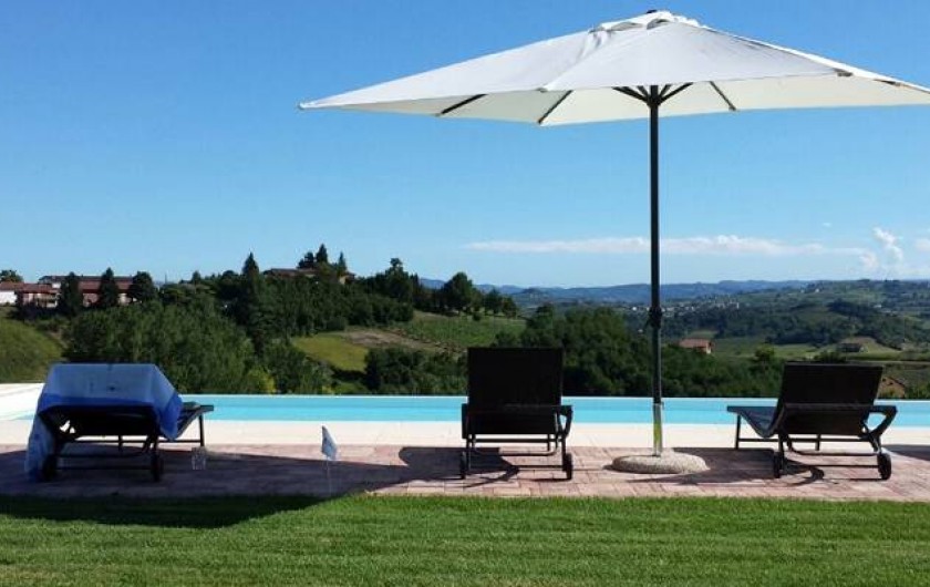 Location de vacances - Chambre d'hôtes à Vigliano d'Asti - Le jardin avec la piscine:quelle vue