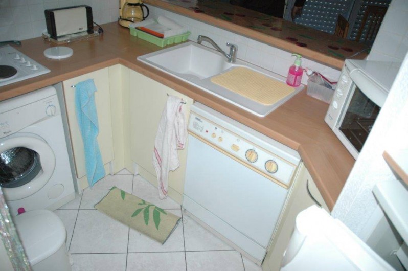 Location de vacances - Appartement à Canet-en-Roussillon - cuisine équipée,réfrigérateur,four lave vaisselle,lave linge,