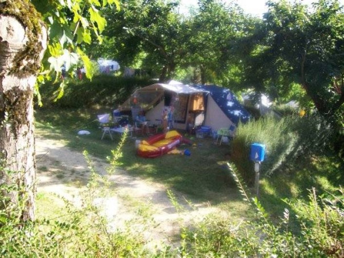 Location de vacances - Bungalow - Mobilhome à Villefranche-du-Périgord - Emplacement ombragé bordé de haies