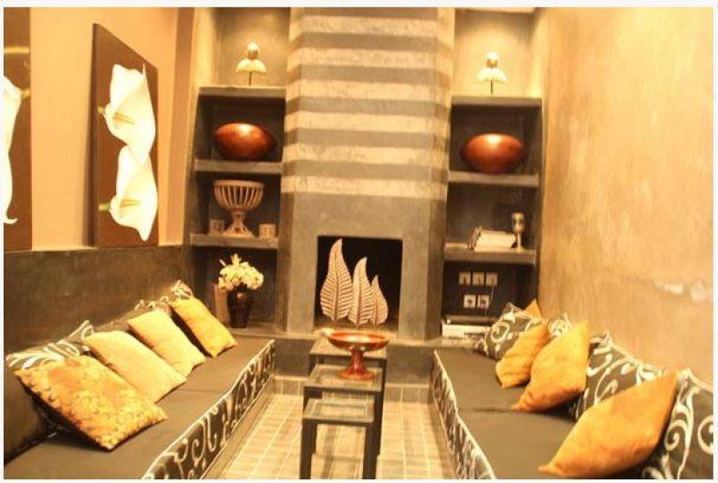 Location de vacances - Chambre d'hôtes à Marrakech - Salon cheminée