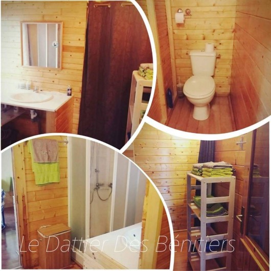 Location de vacances - Chalet à La Saline-Les-Bains - salle de bains avec douche , et wc indépendants , linge de maison incluse .