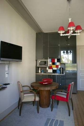 Location de vacances - Appartement à Trouville-sur-Mer - Salon avec cuisine américaine