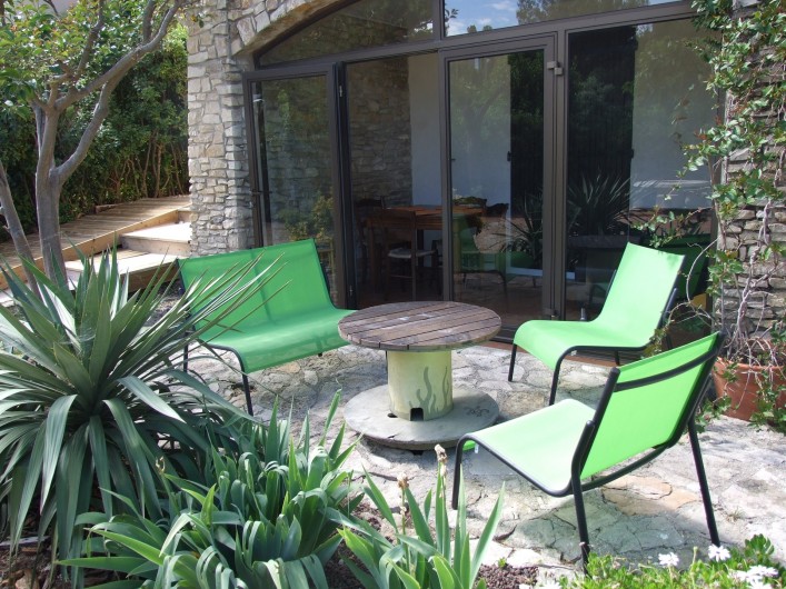 Location de vacances - Appartement à Carry-le-Rouet - terrasse avec salon de jardin