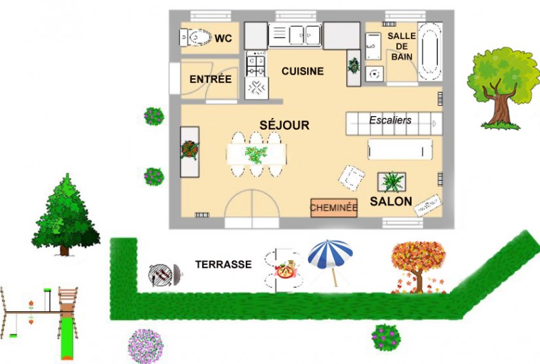 Location de vacances - Gîte à Artalens-Souin - Plan des gîtes 2,4 et 5