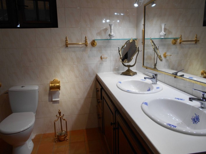 Location de vacances - Villa à Apt - Salle de bains double vasque et toilettes