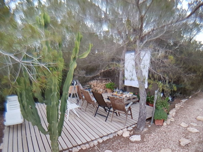 Location de vacances - Villa à Cap de Barbaria - Chill-out area in the garden set up for summer cinema