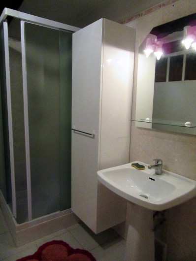 Location de vacances - Gîte à Bussac - Salle d'eau avec cabine de douche et toilette et placard de rangements