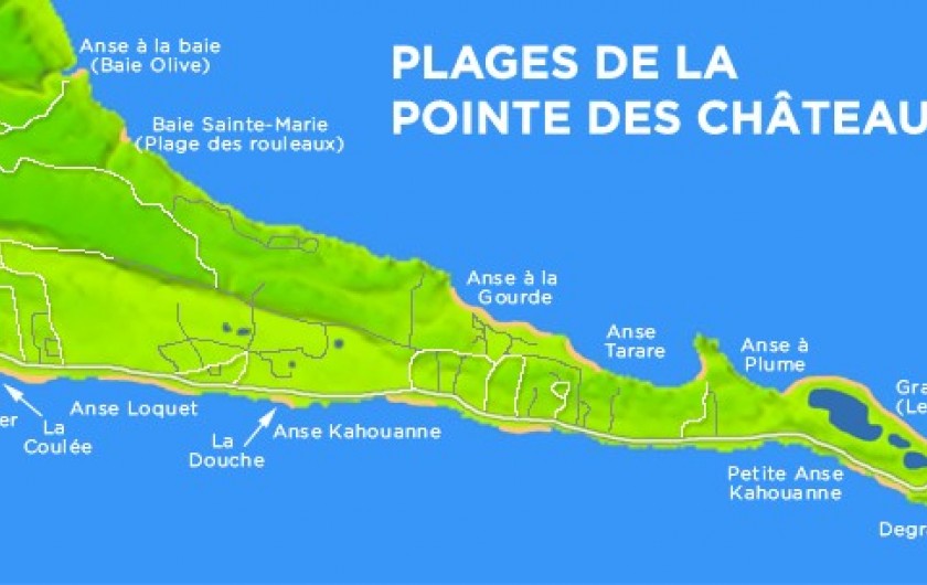 Location de vacances - Villa à Saint-François - Plages sur la Point des châteaux