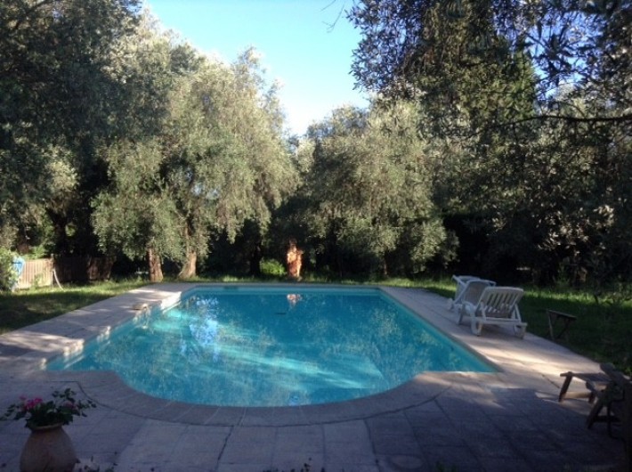 Location de vacances - Mas à Grasse - Grande piscine ensoleillée et sécurisée de 5x12