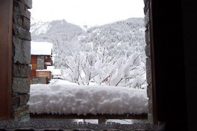 Location de vacances - Chalet à Champagny-en-Vanoise - Vue sud hiver depuis le coin repas