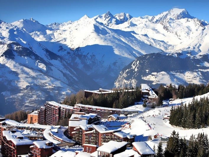 Location de vacances - Appartement à Les Arcs - Arc 1800  Vue sur le Mont-Blanc